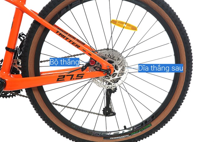 Xe Đạp Địa Hình MTB Twitter Leopard Pro Main 27.5 inch Size S Màu Cam