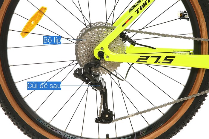 Xe Đạp Địa Hình MTB Twitter Leopard Pro Main 27.5 inch Size S Màu Vàng