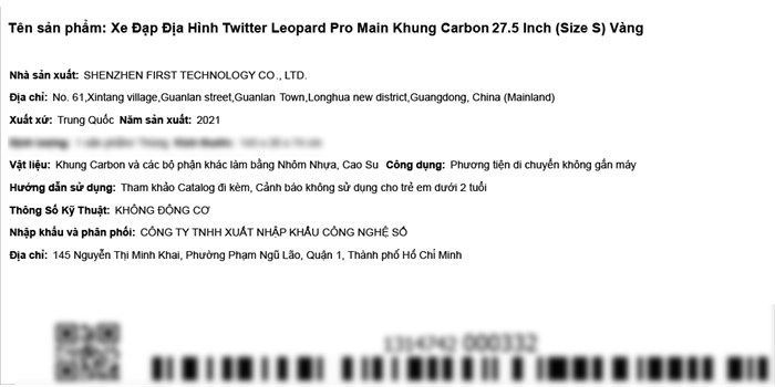 Xe Đạp Địa Hình MTB Twitter Leopard Pro Main 27.5 inch Size S Màu Vàng
