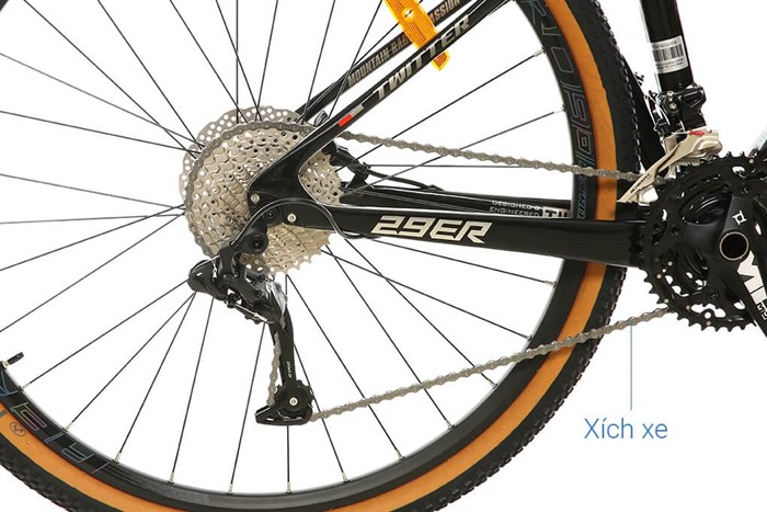 Xe Đạp Địa Hình MTB Twitter Leopard Pro Main 29 inch Size S Màu Đen