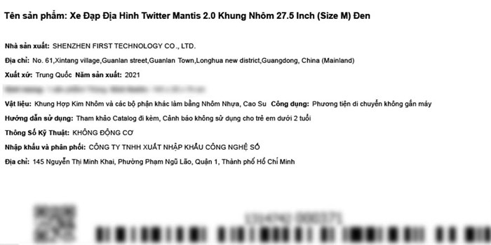 Xe Đạp Địa Hình MTB Twitter Mantis 2.0 27.5 inch Size M