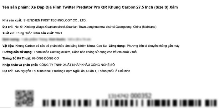 Xe Đạp Địa Hình MTB Twitter Predator Pro QR 27.5 inch Size S Màu Xám