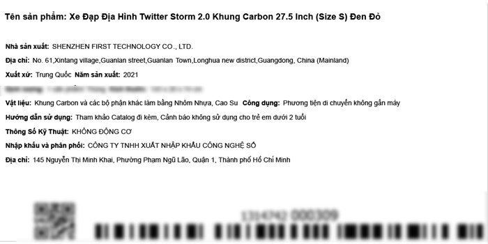Xe Đạp Địa Hình MTB Twitter Storm 2.0 27.5 inch Size S
