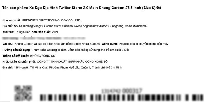 Xe Đạp Địa Hình MTB Twitter Storm 2.0 Main 27.5 inch Size S Màu Đỏ