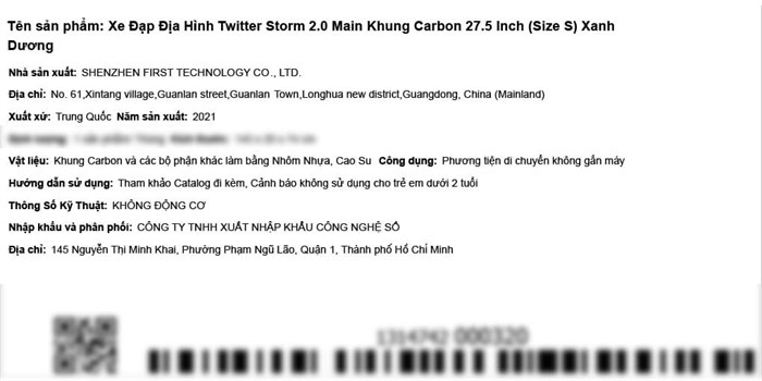 Xe Đạp Địa Hình MTB Twitter Storm 2.0 Main 27.5 inch Size S Màu Xanh Dương