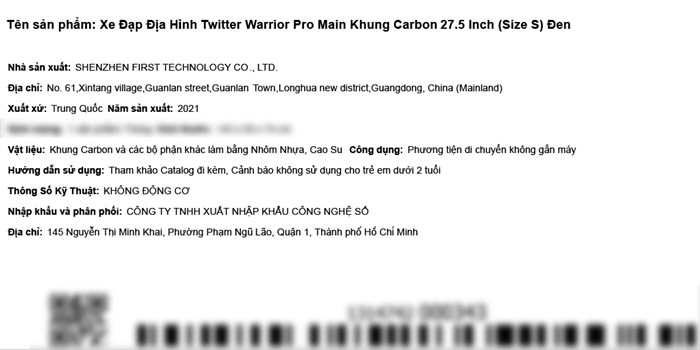 Xe Đạp Địa Hình MTB Twitter Warrior Pro Main 27.5 inch Size S