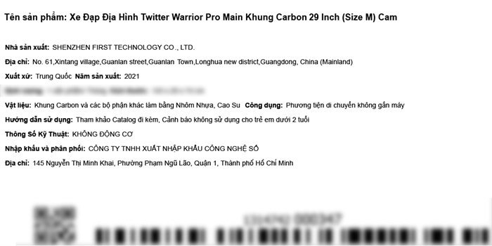 Xe Đạp Địa Hình MTB Twitter Warrior Pro Main 29 inch Size S