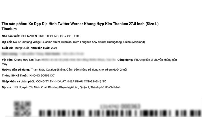 Xe Đạp Địa Hình MTB Twitter Werner 27.5 inch Size L Màu Xám