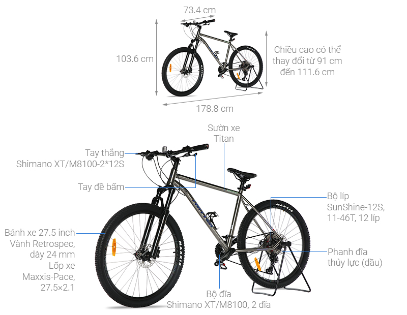 Xe Đạp Địa Hình MTB Twitter Werner 27.5 inch Size M
