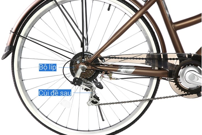 Xe Đạp Đường Phố City Pacific Ravella XT 26 inch Màu Nâu