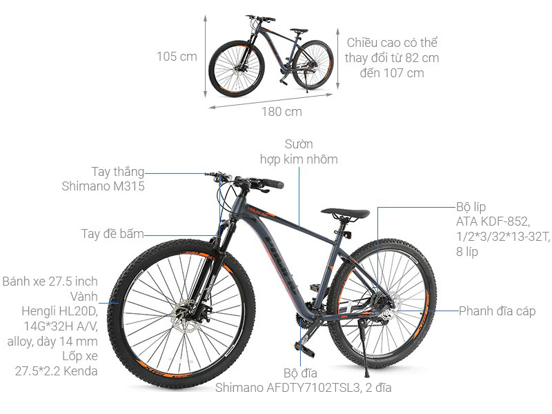 Xe Đạp Địa Hình MTB Pacific Vigilon 3.0 27.5 inch