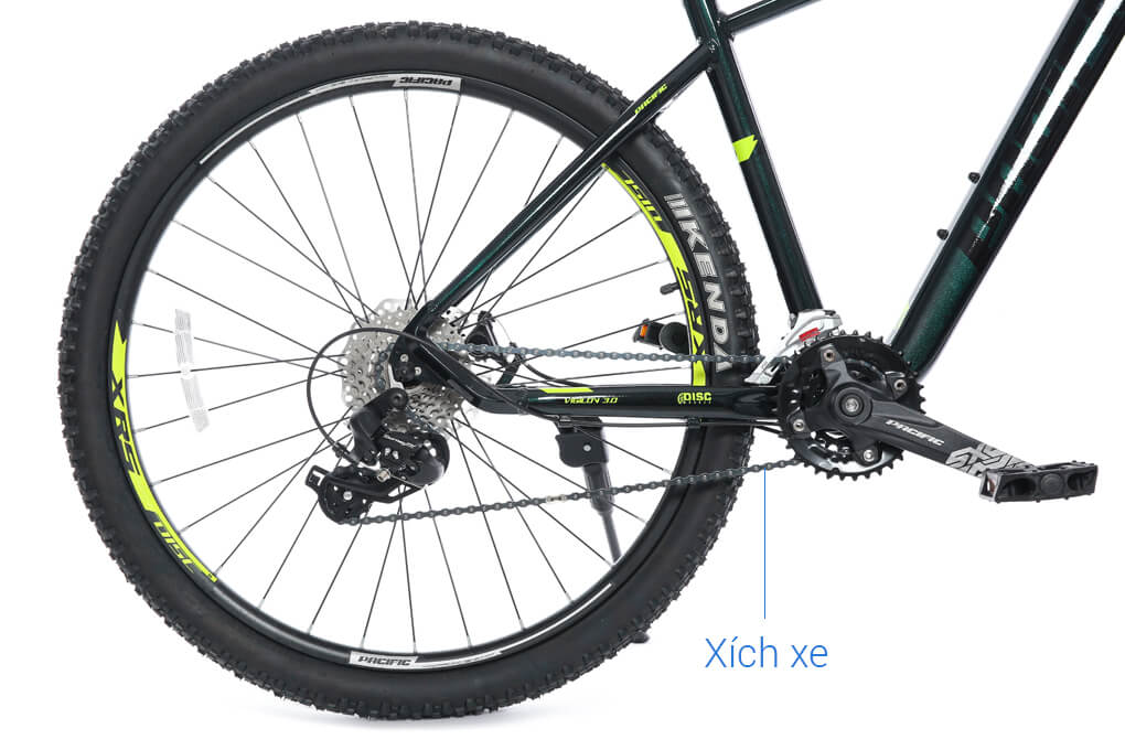 Xe Đạp Địa Hình MTB Pacific Vigilon 3.0 27.5 inch Màu Đen - Xanh lá