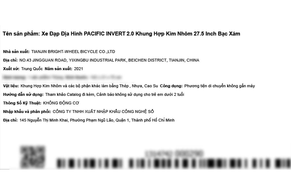 Xe Đạp Địa Hình MTB Pacific Invert 2.0 27.5 inch Màu Bạc