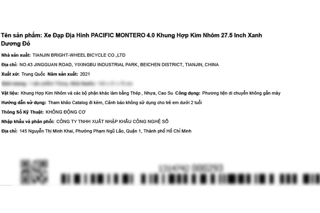 Xe Đạp Địa Hình MTB Pacific Montero 4.0 27.5 inch Màu Xanh Dương