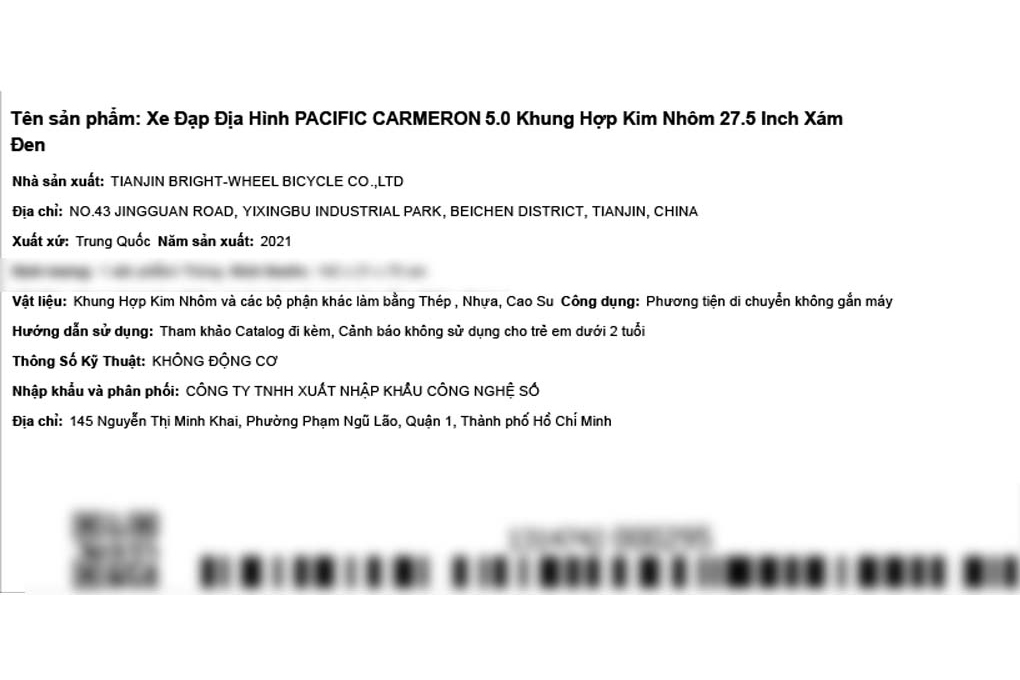 Xe Đạp Địa Hình MTB Pacific Carmeron 5.0 27.5 inch Màu Xám