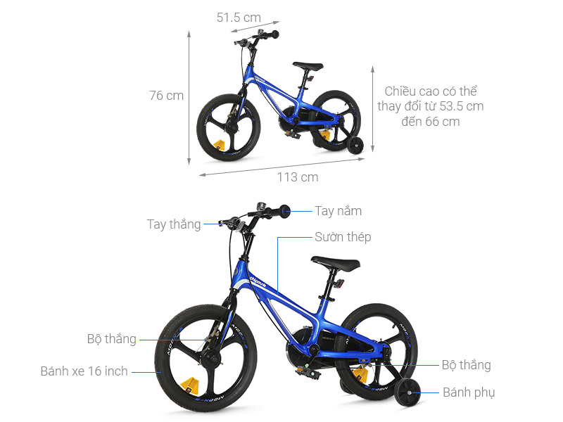 Xe Đạp Trẻ Em Chipmunk CM16-5P 16 inch