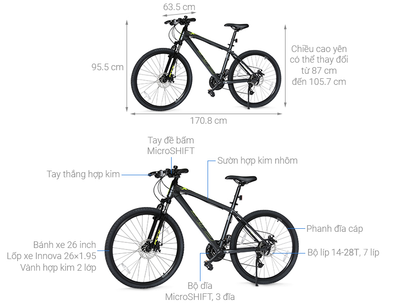 Xe Đạp Địa Hình MTB Giant ATX 620 26 inch Size S