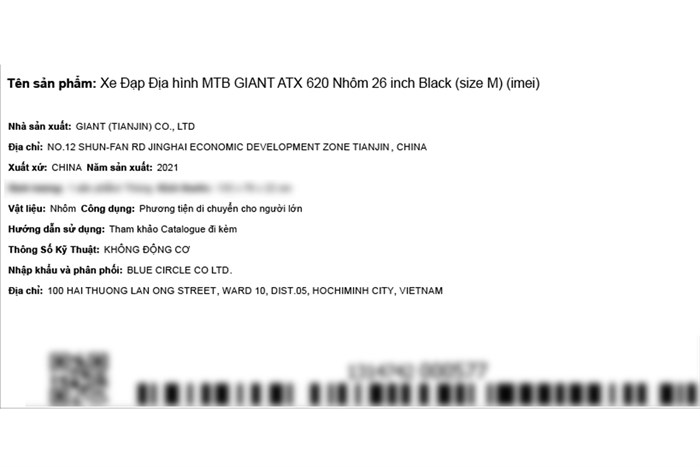 Xe Đạp Địa Hình MTB Giant ATX 620 26 inch Size M Màu Đen
