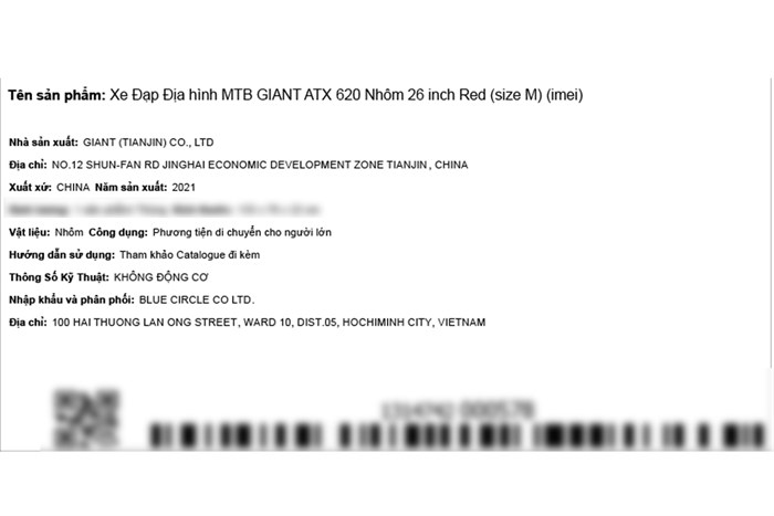 Xe Đạp Địa Hình MTB Giant ATX 620 26 inch Size M Màu Đỏ