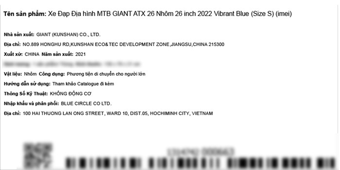 Xe Đạp Địa Hình MTB Giant ATX 26 (2022) 26 inch Size S Màu Xanh Dương