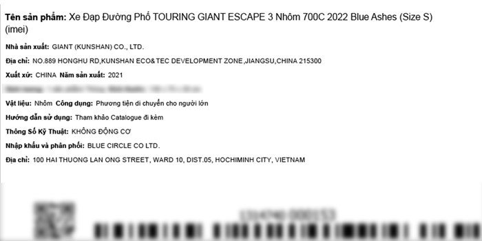 Xe Đạp Đường Phố Touring Giant Escape 3 (2022) 700C Size S