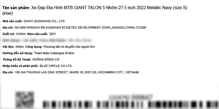 Xe Đạp Địa Hình MTB Giant Talon 5 (2022) 27.5 inch Size S