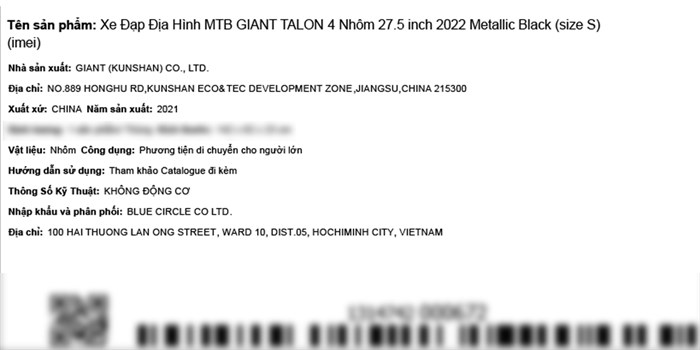 Xe Đạp Địa Hình MTB Giant Talon 4 (2022) 27.5 inch Size S