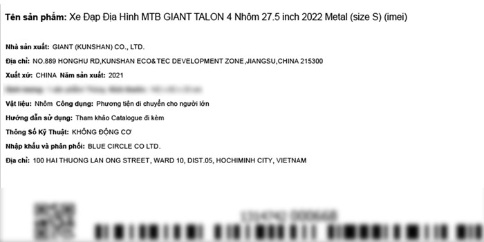 Xe Đạp Địa Hình MTB Giant Talon 4 (2022) 27.5 inch Size S