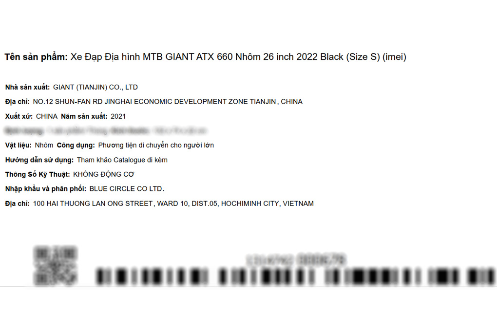 Xe Đạp Địa Hình MTB Giant ATX 660 (2022) 26 inch Size S