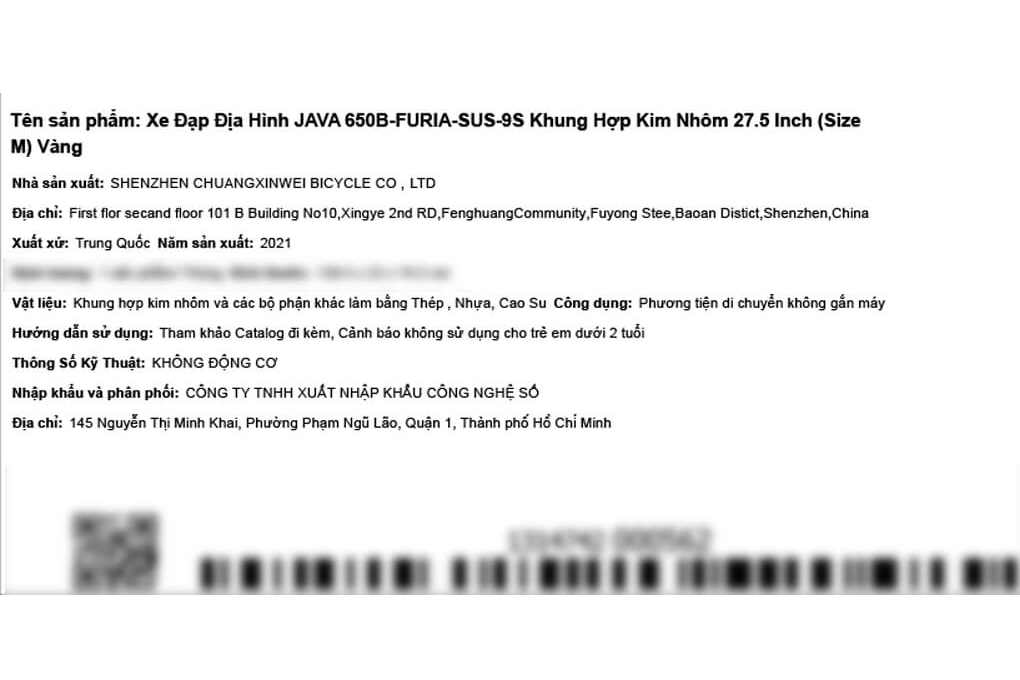 Xe Đạp Địa Hình MTB Java 650B-Furia-Sus-9S 27.5 inch Size M Màu Vàng