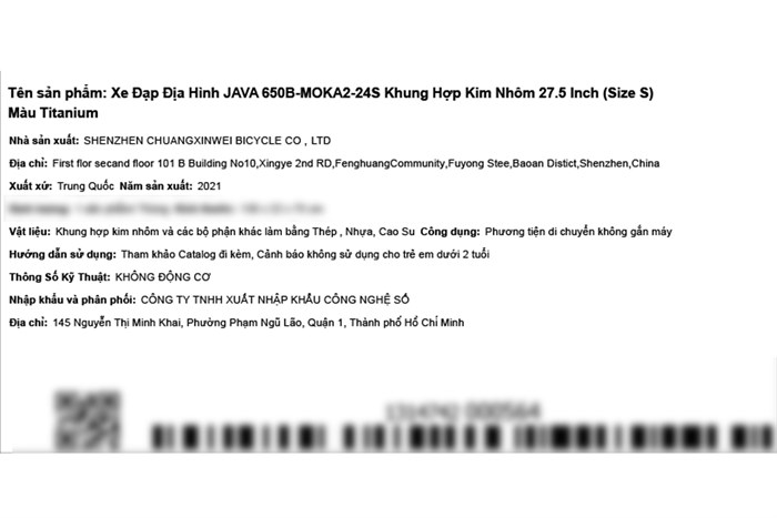 Xe Đạp Địa Hình MTB Java 650B-Moka2-24S 27.5 inch Size S