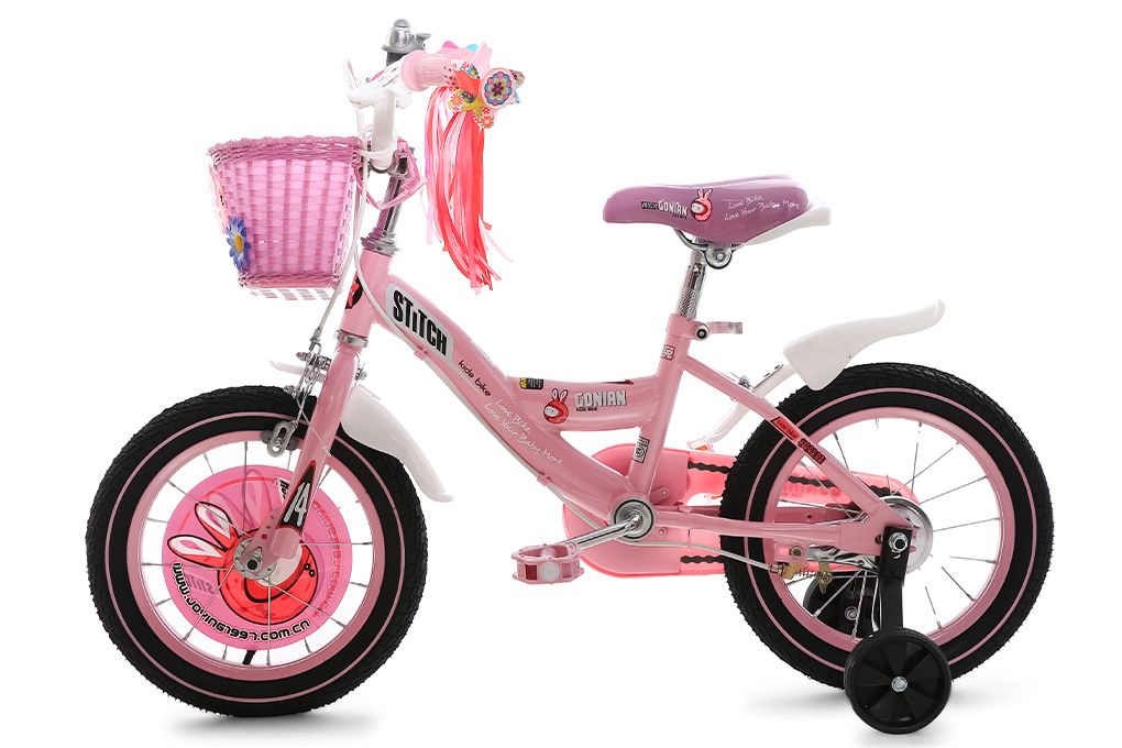 Xe Đạp Trẻ Em Stitch Goya Rabbit JY902-14 14 inch Màu Hồng