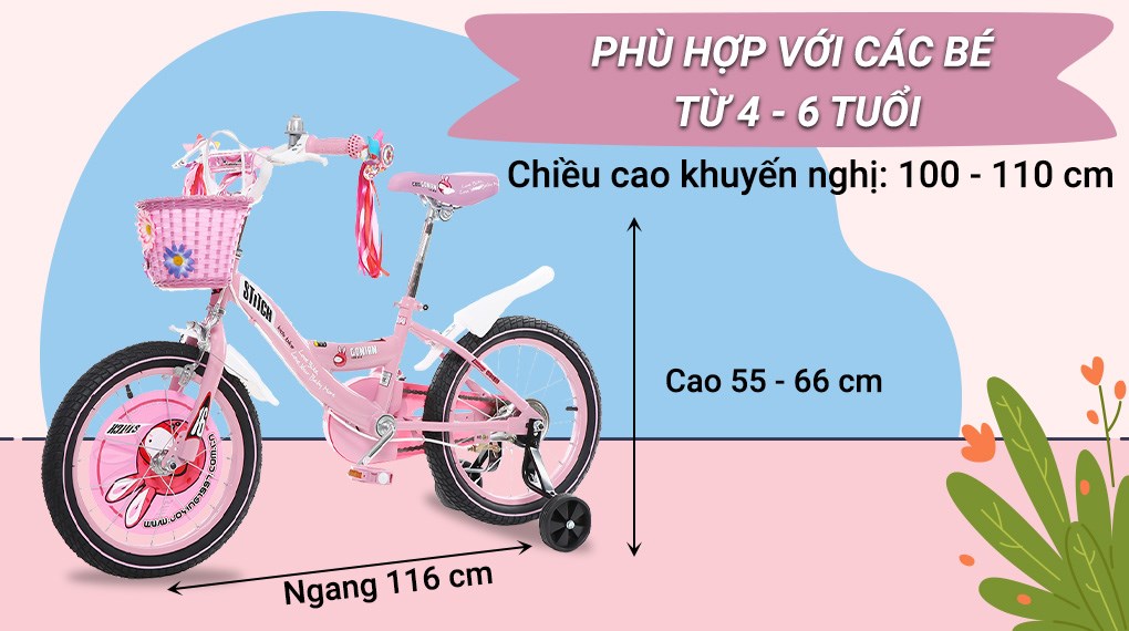 Xe Đạp Trẻ Em Stitch Goya Rabbit JY902-16 16 inch