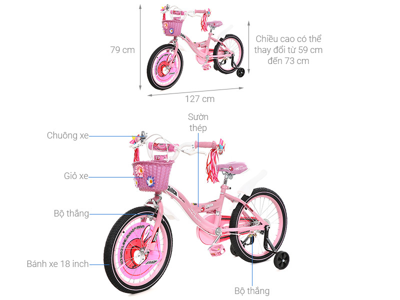 Xe Đạp Trẻ Em Stitch Goya Rabbit JK902-18 18 inch