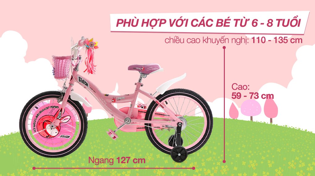 Xe Đạp Trẻ Em Stitch Goya Rabbit JK902-18 18 inch