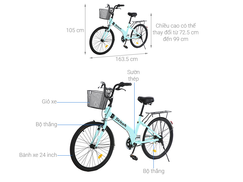 Xe Đạp Trẻ Em Stitch Roman JK2401 24 inch