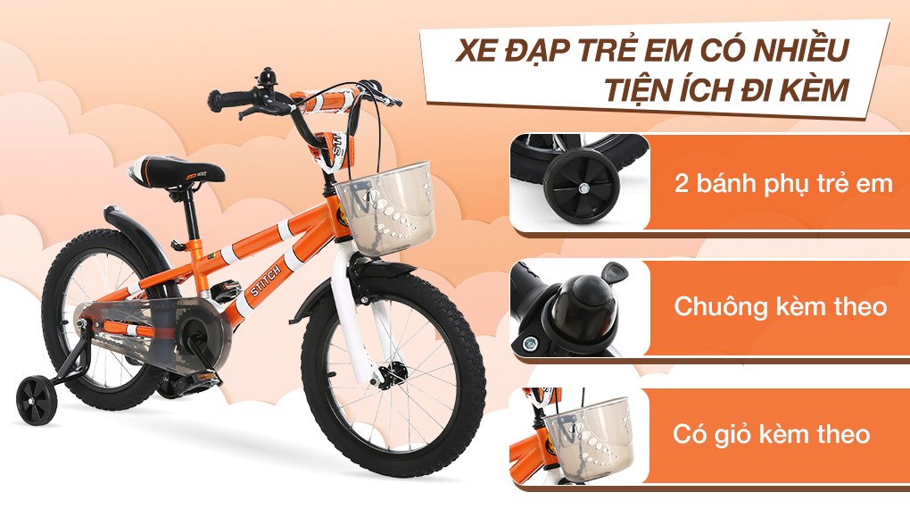 Xe Đạp Trẻ Em Stitch Happy Fish JY907-16 16 inch