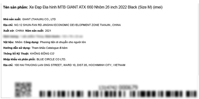 Xe Đạp Địa Hình MTB Giant ATX 660 (2022) 26 inch Size M Màu Đen