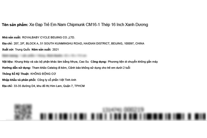 Xe Đạp Trẻ Em Chipmunk CM16-1 16 inch Màu Xanh Dương