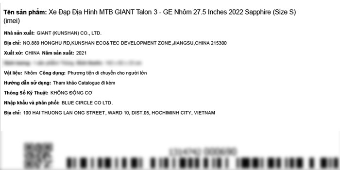 Xe Đạp Địa Hình MTB Giant Talon 3 (2022) 27.5 inch Size S