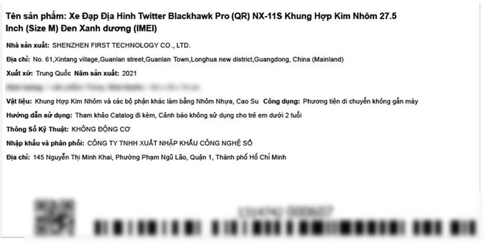 Xe Đạp Địa Hình MTB Twitter Blackhawk Pro (QR) NX-11S 27.5 inch Size M Màu Đen - xanh dương