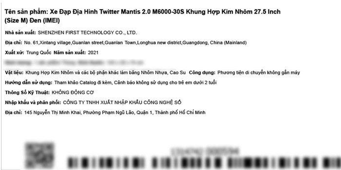 Xe Đạp Địa Hình MTB Twitter Mantis 2.0 M6000-30S 27.5 inch Size M Màu Đen