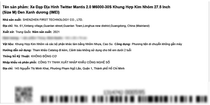 Xe Đạp Địa Hình MTB Twitter Mantis 2.0 M6000-30S 27.5 inch Size M Màu Đen - xanh dương