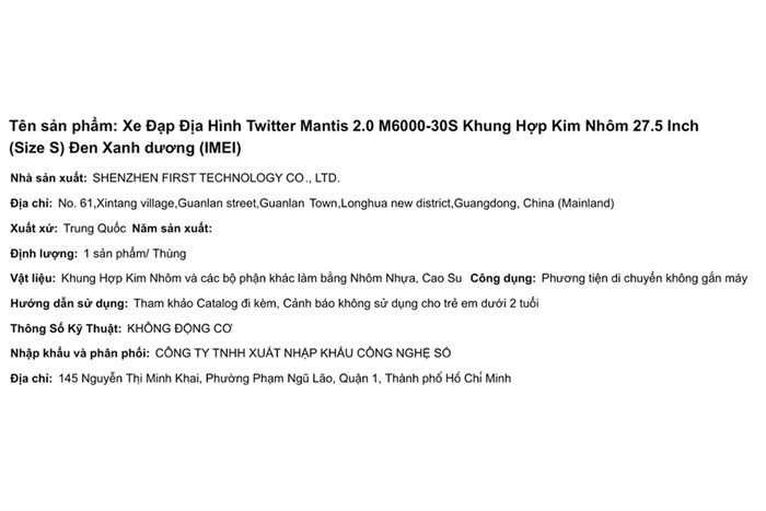 Xe Đạp Địa Hình MTB Twitter Mantis 2.0 M6000-30S 27.5 inch Size S Màu Đen - xanh dương