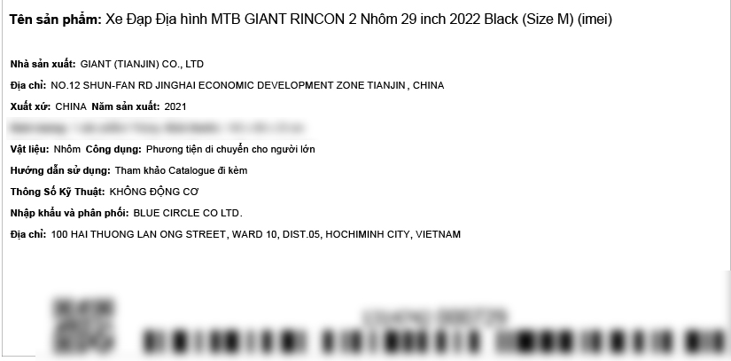 Xe Đạp Địa Hình MTB Giant Rincon 2 (2022) 29 inch Size M