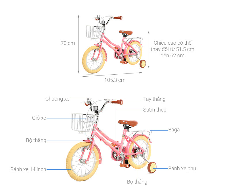 Xe Đạp Trẻ Em Phoenix Sprite 14 inch