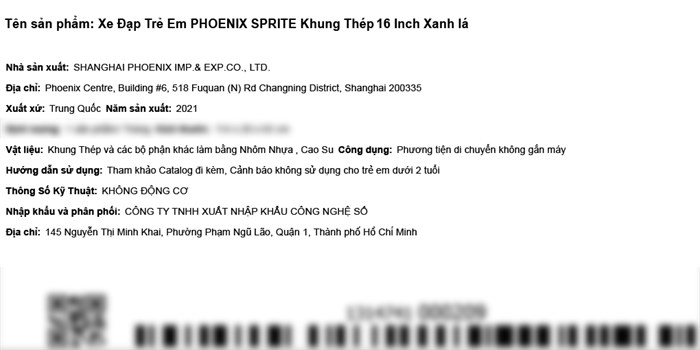 Xe Đạp Trẻ Em Phoenix Sprite 16 inch Màu Xanh lá