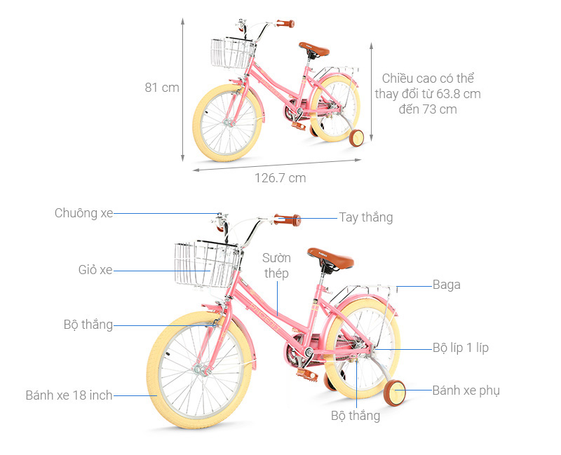 Xe Đạp Trẻ Em Phoenix Sprite 18 inch