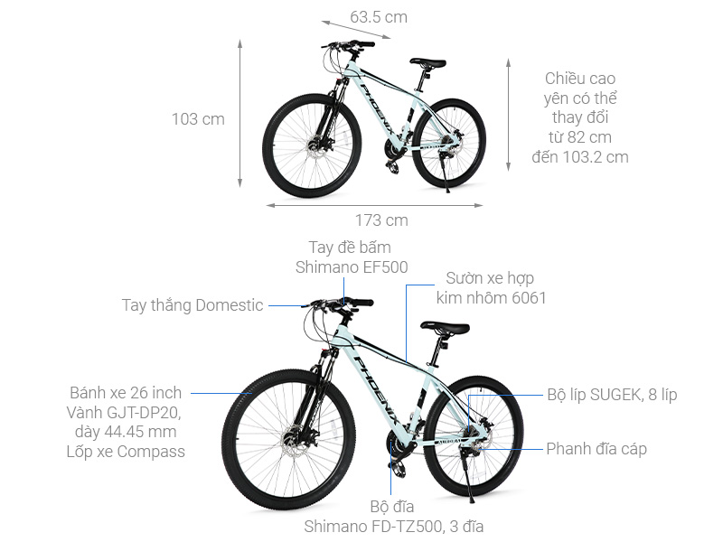 Xe Đạp Địa Hình MTB Phoenix Auroral 26 inch