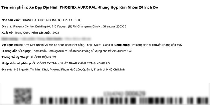 Xe Đạp Địa Hình MTB Phoenix Auroral 26 inch Màu Đỏ